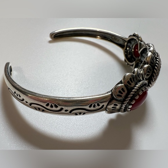 Carolyn Pollack Turquoise & Coral Cuff Bracelet - Picture 3 of 7